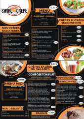 Menu Swirl Crepe - Les crêpes, paninis et desserts, ...