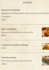 Menu The Botanist Pub - Les entrées