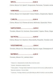 Menu Venitie pizza - Les pizzas suite