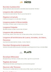 Menu Volfoni - Les plats  et pates