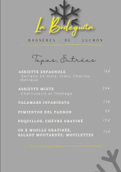 Menu La Bodeguita - Les entrées et tapas