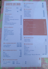 Menu La Roquette Guinguette - La carte du bar