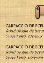 Menu Felicità - Les carpaccios