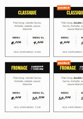 Menu Gyros - Les gyros