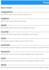 Menu Pizza Stefano - Les pizzas base tomate