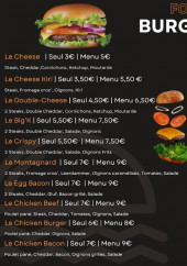 Menu Food Korner - Les burgers et tacos