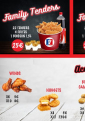 Menu Kmc - Les family tenders, family wings, ...