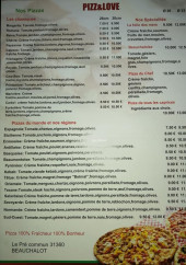 Menu Pizz&Love - Pizzas