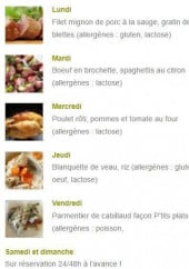 Menu P'tits Plats 31 - Exemple de menu de la semaine