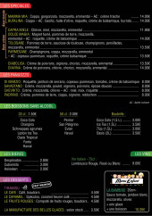 Menu Dolce Magia - Les boissons, bières, ...