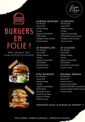 Menu Pipa pizza - Les burgers