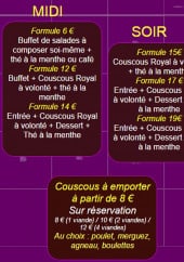 Menu L'etoile Berbeèe - Les formules