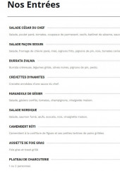 Menu Le coin d’Alma - Les entrées