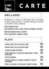 Menu Le Carré des Sports - La carte déjeuner suite