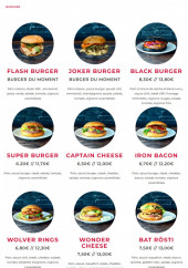 Menu Heroes Coffee - Les burgers