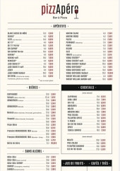 Menu PizzApéro - Les apéritifs, bières et cocktails