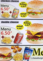 Menu L'Oasis - Menu burgers et menu enfant