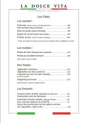 Menu La Dolce Vita - Plats
