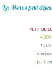 Menu Menthe à l'Eau - Les menus petit déjeuner et goûter