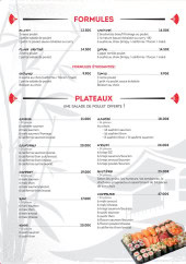 Menu Sushi Avenue - Les formules et plateaux