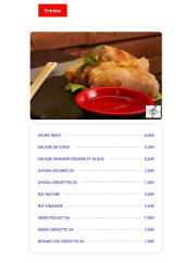 Menu Sushis wok 31 - Les entrées
