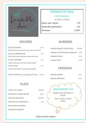 Menu Le Resto d'la Place - Les salades, burgers, ...