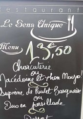 Menu Le Sens Unique - exemple de menu