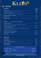 Menu Le Klein's - Le midi