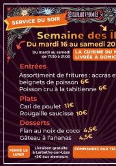 Menu La Terrasse de la Villa - Un exemple de menu de la semaine
