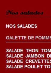 Menu station pizza - les salades