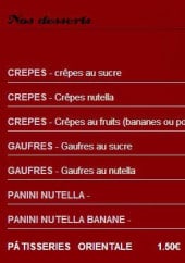 Menu station pizza - les desserts
