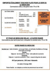 Menu Thé Comédie - autre exemple de menu