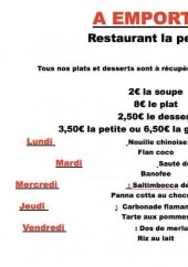 Menu la Pergola - Exemple de menu à emporter