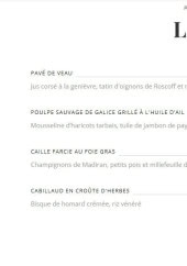 Menu La Tablée de Tillac - Les plats