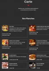 Menu Le xx - Les planches