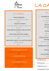 Menu Auberge De Fources - La carte