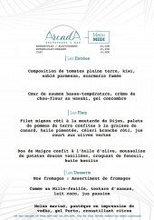 Menu Arcada - Menu du midi