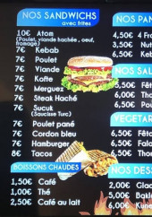 Menu Atom kebab - Les sandwichs, paninis et assiettes ,...