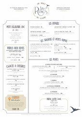 Menu Aux Reves - La carte