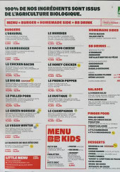 Menu Bioburger - La carte