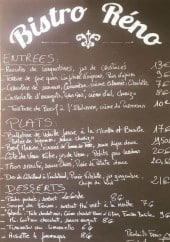 Menu Bistro Réno - Exemple de menu du jour 
