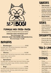 Menu Bogi - Les burgers, salades, ...