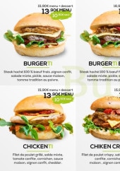 Menu Burgerti - Les burgers
