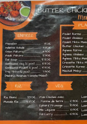Menu Butter Chicken Factory - Les menus