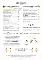 Menu Café Joyeux - Les boissons