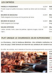 Menu Carioca - Les entrées et plats uniques