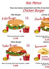 Menu CFC - Les menus chicken burger