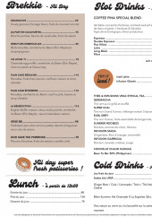 Menu Chamade - Menu petit déjeuner