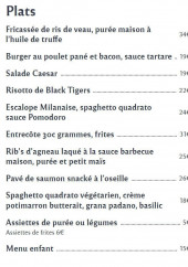 Menu Chez julien - Les plats