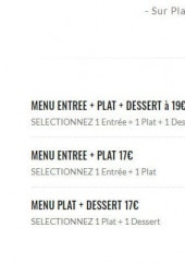Menu Côté Zinc - Les menus